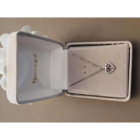 Small 2Tone Heart Cross Necklace - Picture 1 of 3
